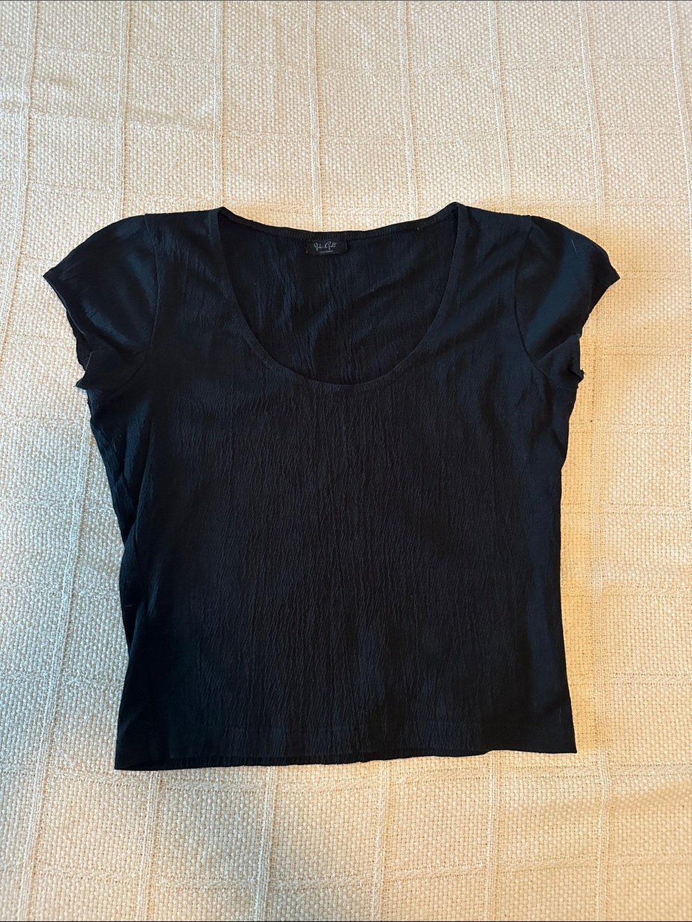 Brandy Melville Black Short Sleeve Scoop Neck Tee